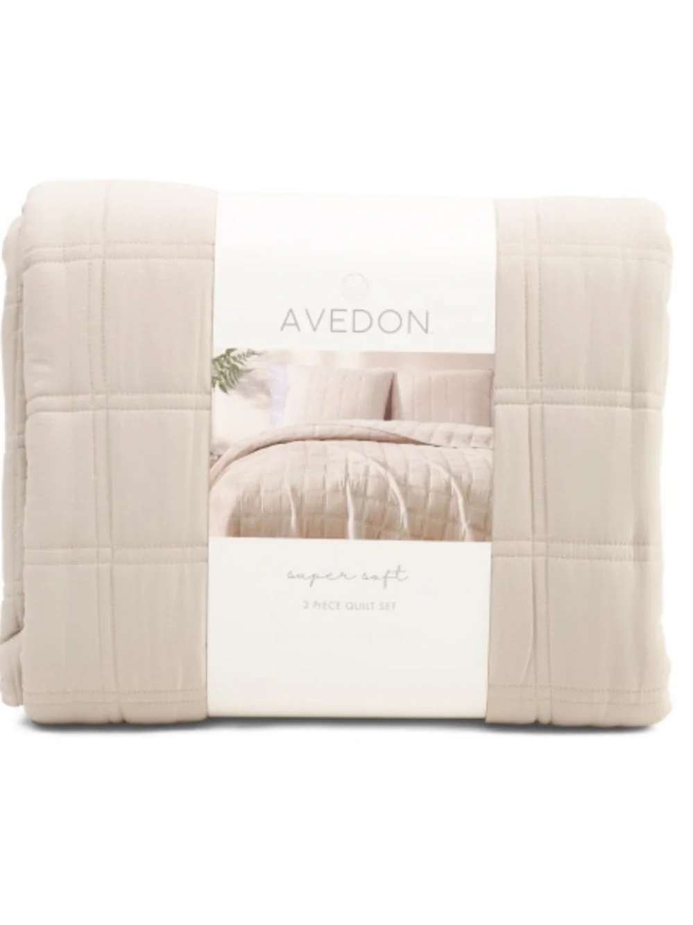 AVEDON 3pc Square Stitch Quilt Set